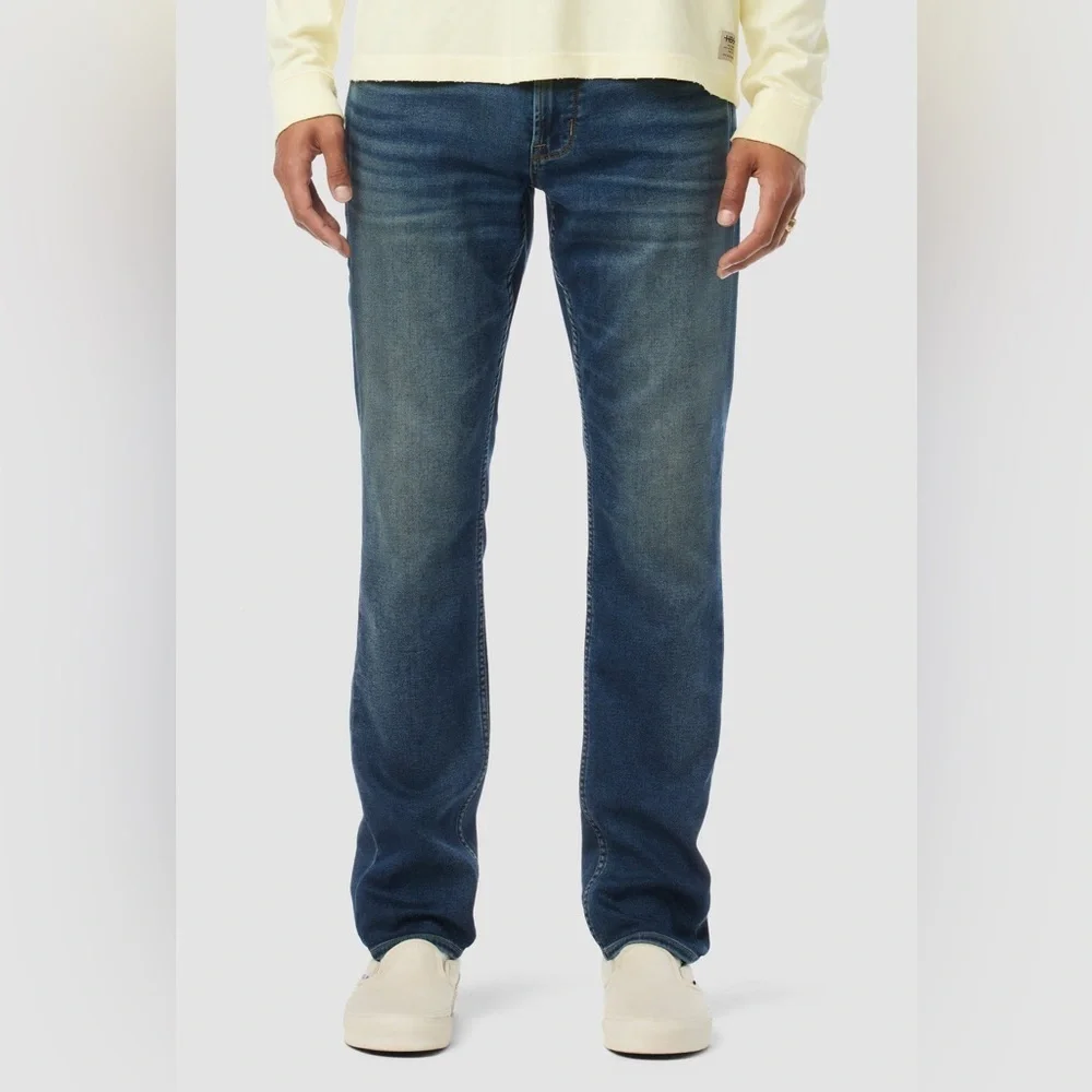 Hudson Men’s Blake Slim Straight Dark Blue Jeans, Size 38x28